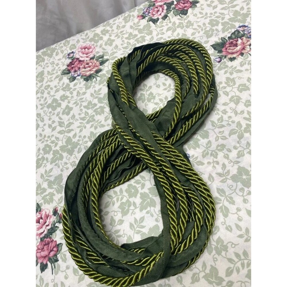 3 Yards Olive Green Twisted Lip Cord Piping Trim – 3/8" Cord, 1" Flange